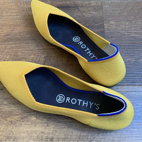 Rothy's The Point Marigold Fabric Pointy Toe Ballet Flats Women's 7.5 runs small - Picture 4 of 6